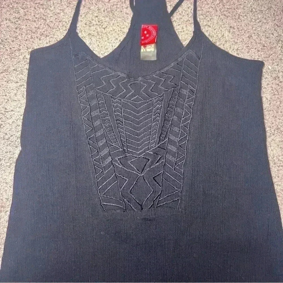 Red Carter Swim Women’s Black Textured Embroidered Tank Top Size Medium - Picture 6 of 7